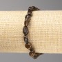 Bronzite Beaded Bracelet, 7x7 mm oval beads on elastic, 18 cm adjustable