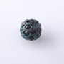 Shamballa Bead, 10mm diameter, Dark Green, pack of 9 pcs