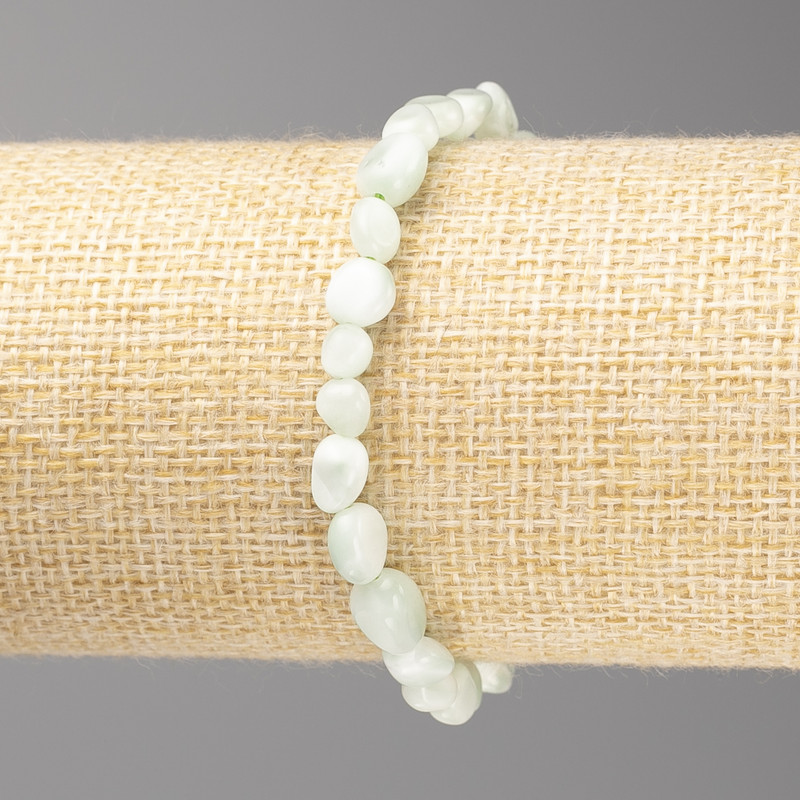 Bracelet Larimar natural stone ticched (tumbled) 7x6mm, length 18cm+- (stretch)