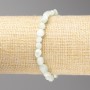 Bracelet Larimar natural stone ticched (tumbled) 7x6mm, length 18cm+- (stretch)