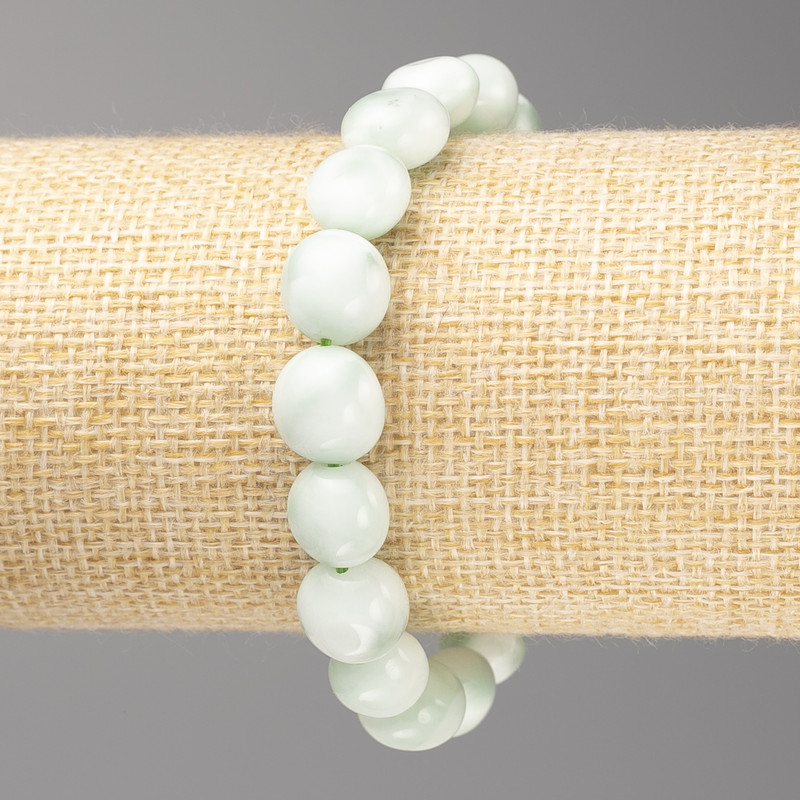 Larimar Stone Bead Bracelet, faceted, diameter 10x10mm ± on elastic, length 18cm+