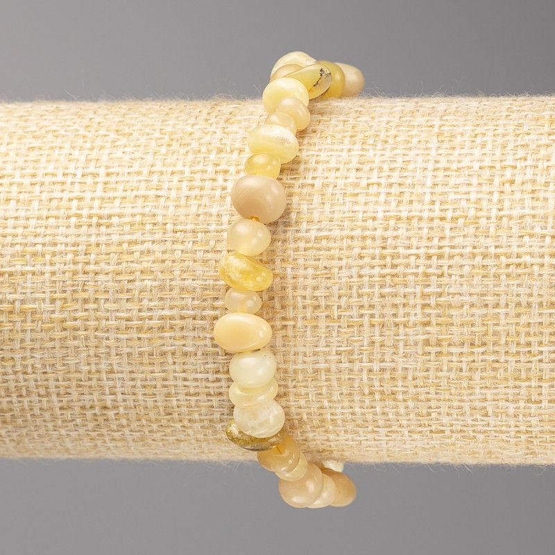 Bracelet with Yellow Jadeite Beads, faceted, 8x4mm, elastic, length 18cm