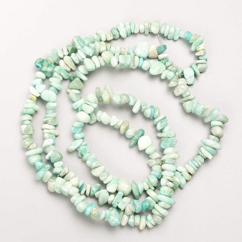 Amazonite Natural Stone Beads on Thread, 7x3 mm +/-, 82 cm length