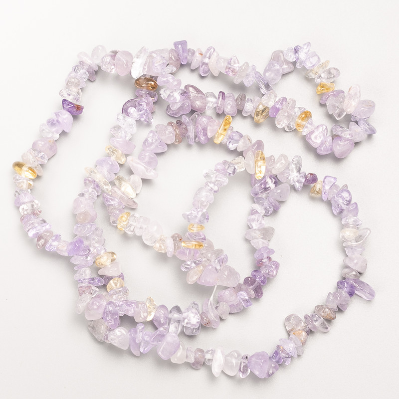 Amethyst Beads natural stone chip on a thread, 8×3 mm dia., length 80 cm ±