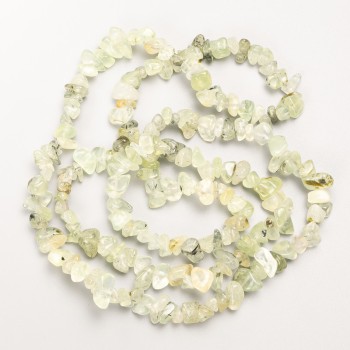 Prehnite beads natural stone chip on a thread, diameter 9x4 mm +/-, length 82 cm +