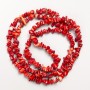 Coral Beads natural stone chip on thread, diameter 7x3mm ±, length 80cm ±