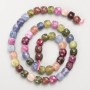 Natural Tourmaline Beads faceted cube-shaped stones on thread, diameter 7 mm±, length 38 cm±
