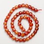 Carnelian Beads natural stone faceted cube on a thread, diameter 7 mm±, length 39 cm±