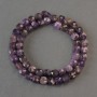 Amethyst Beads, natural stone, faceted cube on thread, diameter 7 mm±, length 38 cm±
