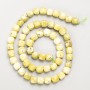 Beads Yellow Jadeite Natural Stone Faceted Cube on Thread, diameter 6.5 mm±, length 39 cm±