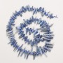 Kyanite Beads Natural Stone Chip "Needle" on Thread, diameter 28x2-10x2mm±, length 40cm± with seed beads, diameter 3mm