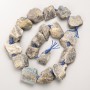 Labradorite Beads Unprocessed Natural Stone Faceted on Thread d 20x25mm+-, length 41cm +