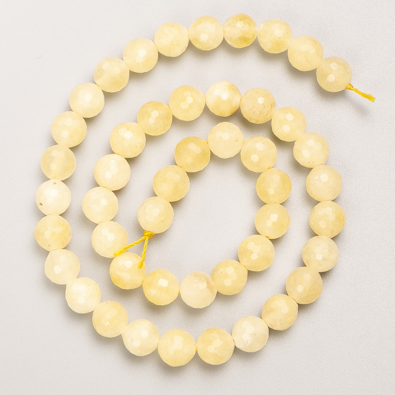 Citrine beads natural stone faceted round bead on a string, diameter 8mm +/-, length 37cm +