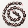 Garnet Beads Natural Stone Tumbled on Thread d 12x13x7mm+-, length 40cm +