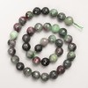 Zoisite Beads, Natural Stone, Faceted Round Beads on Thread, 10mm diameter, 38 cm length