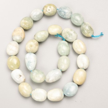 Morganite Beads natural gemstone faceted on thread assorted sizes d 10×12-13×18 mm +-, length 40 cm +