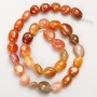 Carnelian Beads, natural stone, faceted on thread d 11x14mm±, length 39cm ±