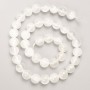 Belomorite Beads natural stone smooth ball on thread, diameter 10mm±, length 39cm±