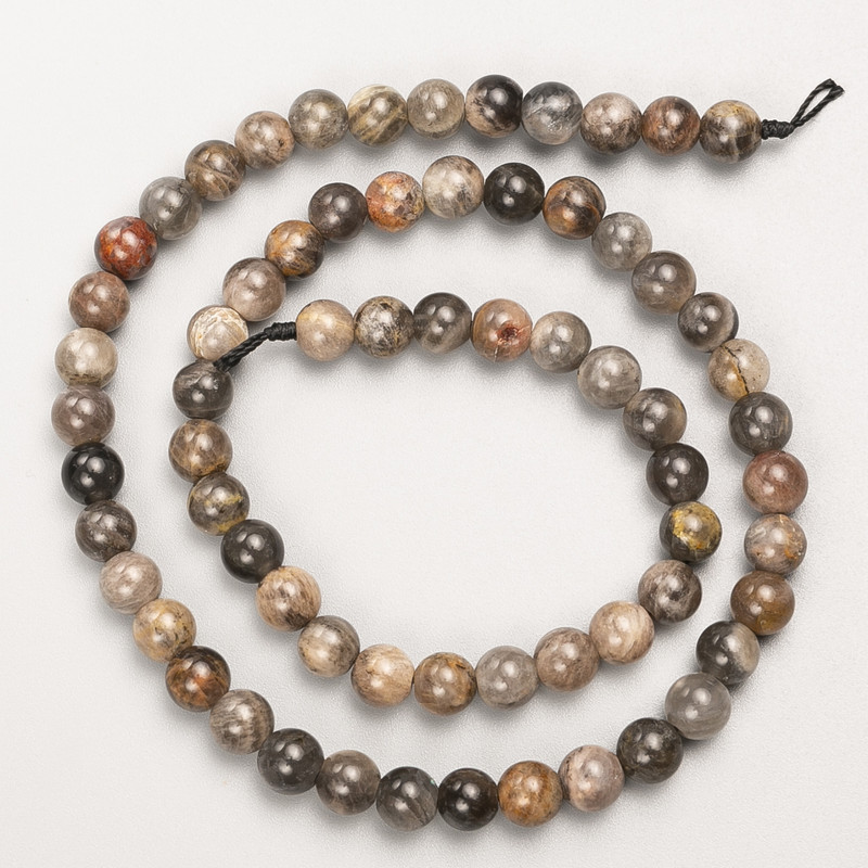 Sunstone Beads Smooth Round 6mm on Thread, 39cm Length