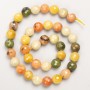 Assorted Beads of Natural Stone - Faceted Round Bead on Thread, 10mm ±, 38cm ± length