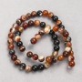 Brown Agate Beads Smooth Round on Threaded Cord, 6mm± Diameter, 38cm± Length