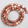 Orange agate beads smooth round 6mm diameter, 38cm length on fishing line