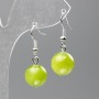 Earrings Onyx (artificial acrylic) smooth bead, diameter 12.5 mm ±, length 3.5 cm