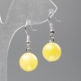 Earrings Citrine (artificial acrylic bead) smooth sphere, diameter 12.5 mm ±, length 3.5 cm