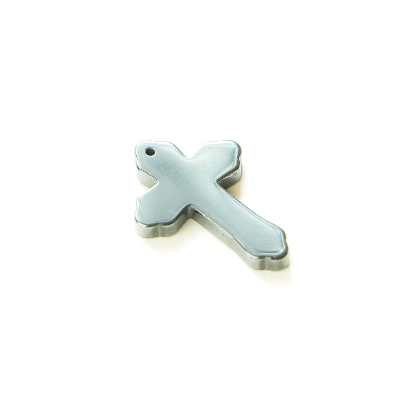 Pendant Cross with Hematite, diameter 22×32×3.5 mm+