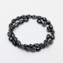 Hematite Beads in the Shape of Skulls, diameter 8×10×7.5 mm, 5 mm±, length 39 cm± on fishing line