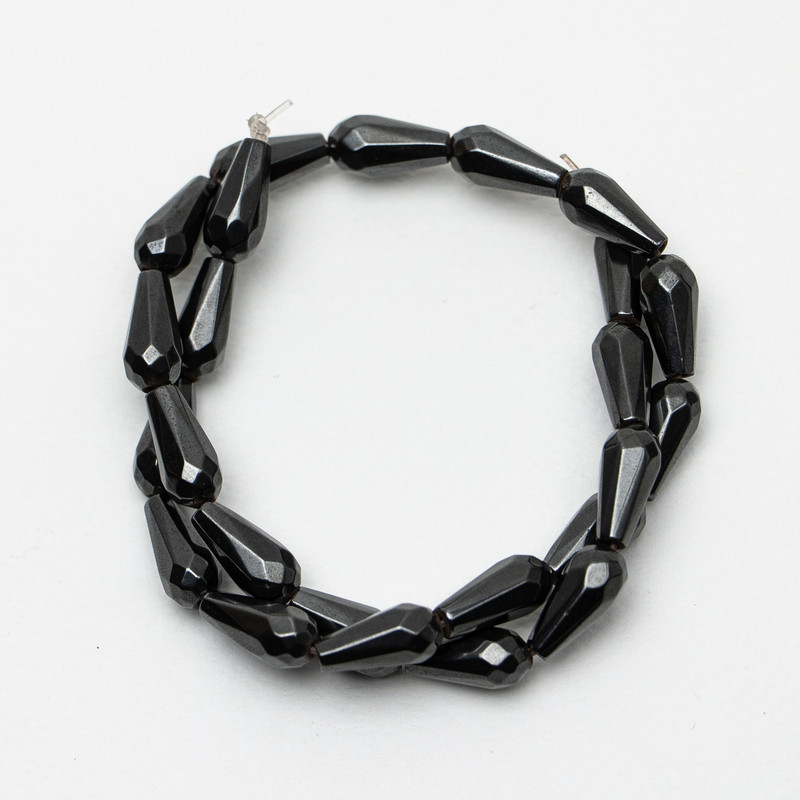 Hematite Beads Multifaceted 8x17mm, 40cm string on thread