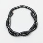 Hematite Beads Zigzag, 6×4 mm dia., approx. 39 cm length on thread