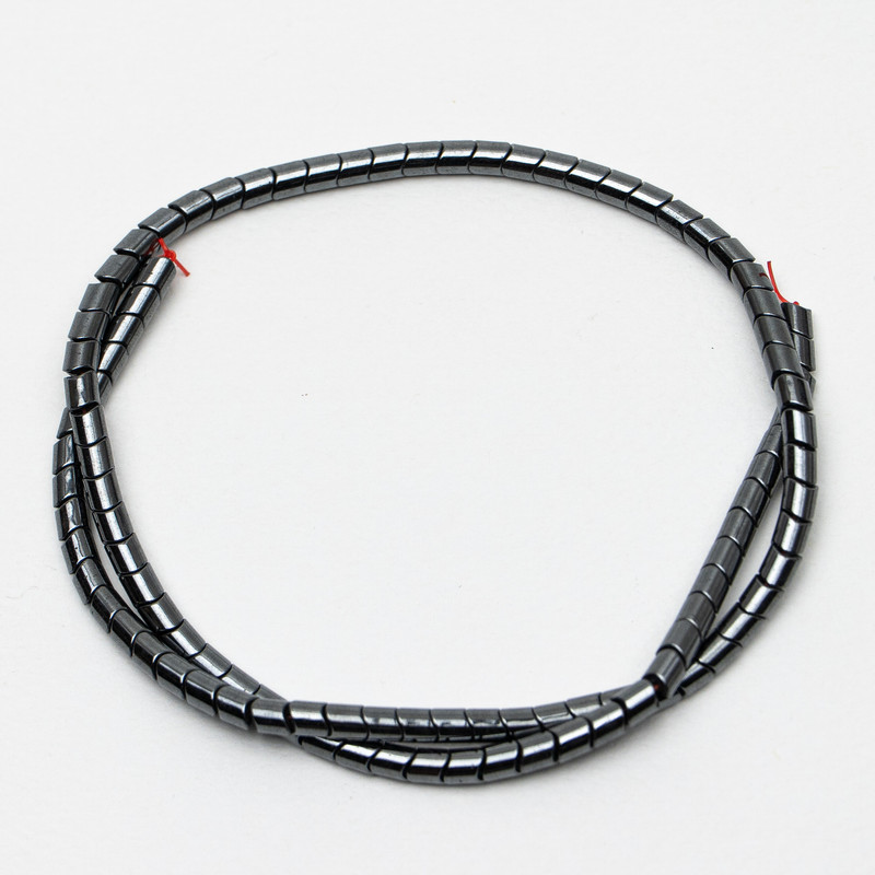 Hematite Beads Zigzag 4x5 mm on Thread, length 41 cm