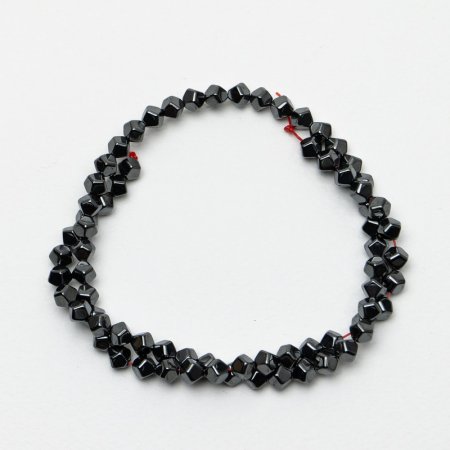 Hematite Beads Polygonal 6x6mm, 40cm+- length on fishing line