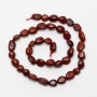 Red Jasper Beads, Natural Stone, Tumbled, 8×10 mm, 42 cm ± on thread