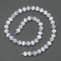Selenite Beads Smooth Round 8.5 mm diameter, 38 cm length on a thread