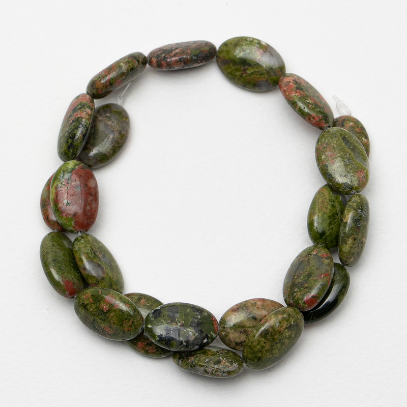 Jasper Hematite Heliodor Natural Stone Beads, Oval, 13×18×6 mm, 40 cm Length on Thread