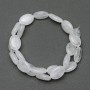 Oval Beads of Mountain Crystal Natural Stone, 13×18×6mm, 40cm Length on Thread
