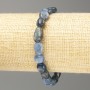 Bracelet Kyanite natural stone faceted, diameter 10x12mm+-, length 18cm (stretch)