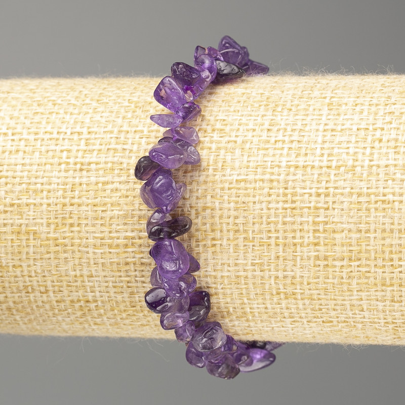 Amethyst Bracelet natural stone shard, diameter 10x5mm+-, length 18cm (stretch)