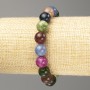 Bracelet with Semi-Precious Stones, artificial smooth beads, diameter 10±mm, length 18cm (stretch)