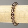 Bracelet Smoky Topaz natural stone smooth bead, diameter 10±mm, length 18cm (stretch)