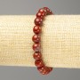 Bracelet Red Jasper natural stone smooth round beads, diameter 8.5 mm, length 18 cm (stretch)