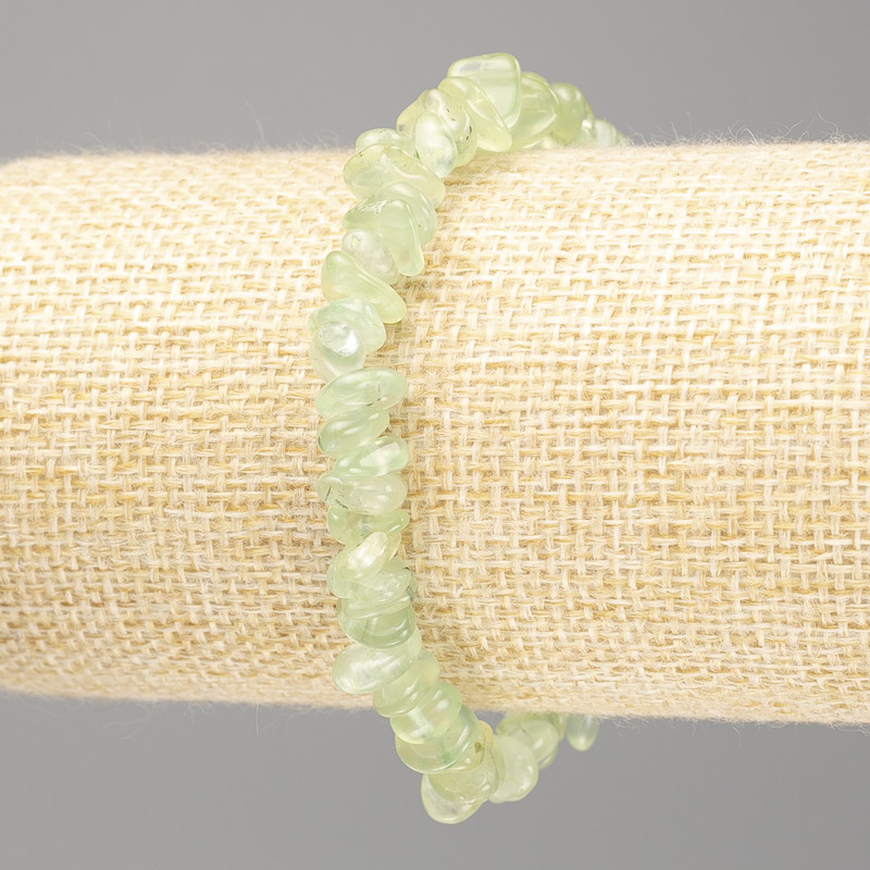 Bracelet Prehnite natural stone, faceted, diameter 9×3(±)mm, length 18cm (stretch)