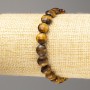 Tiger's Eye Bracelet, Natural Stone, Faceted Coin, 8x6 mm, 18 cm (stretch)