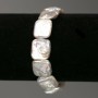 Bracelet with Baroque Pearls, rectangular shape, color tone “gasoline”, diameter 14x16mm±, length 18cm± (elastic)