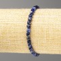 Sodalite Bracelet, Natural Stone, Faceted Cube Beads, 4.5 mm diameter, Stretch, 18 cm