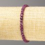 Bracelet Ruby Natural Stone Beaded Cube 4mm diameter, 18cm length (stretch)