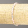 Morganite Bracelet, Natural Stone, Faceted Cube, 4×4 mm, Stretch, 18 cm