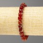 Carnelian Beaded Natural Stone Bracelet with Faceted Cubes, 7 mm ±, length 18 cm (stretch)